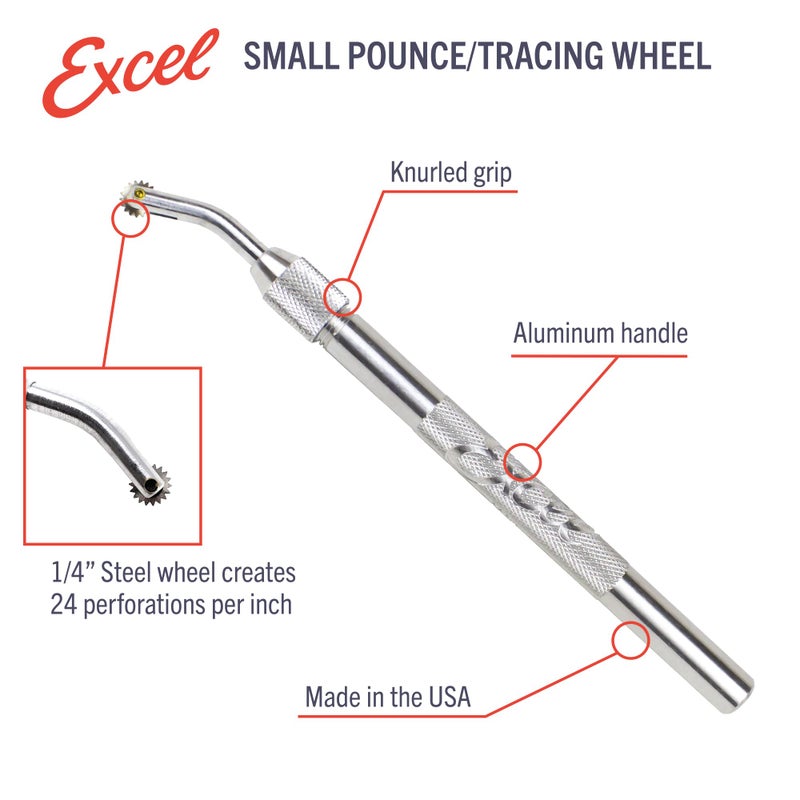 Excel Blades Pounce Wheel - 1/4-Inch Stainless Steel Tracing, Perforating, Cutting, Sewing, Quilting & Embossing Tool - Image 2